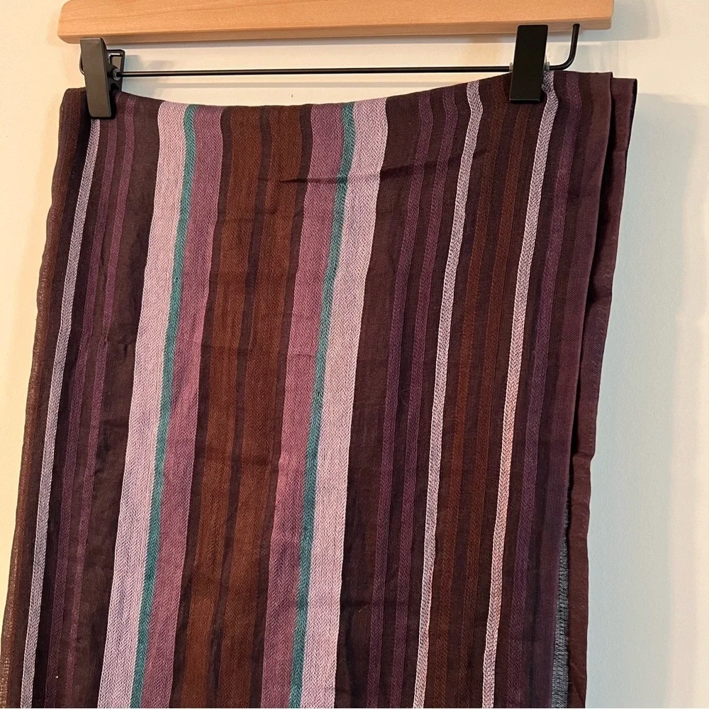 Free People lightweight purple striped scarf